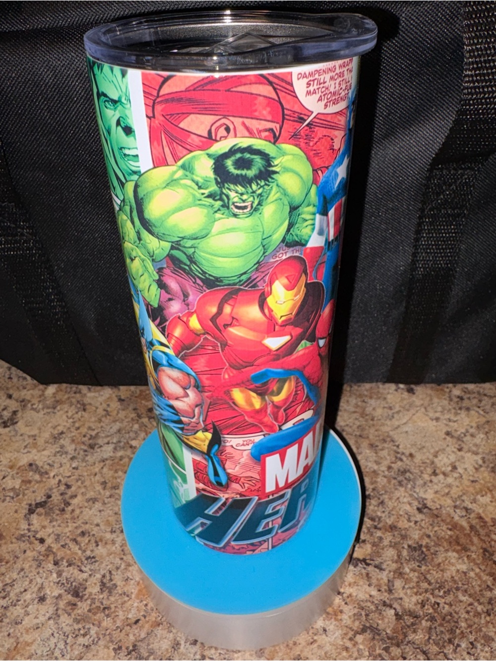 Marvel Red & Green Comic Art Travel Tumbler